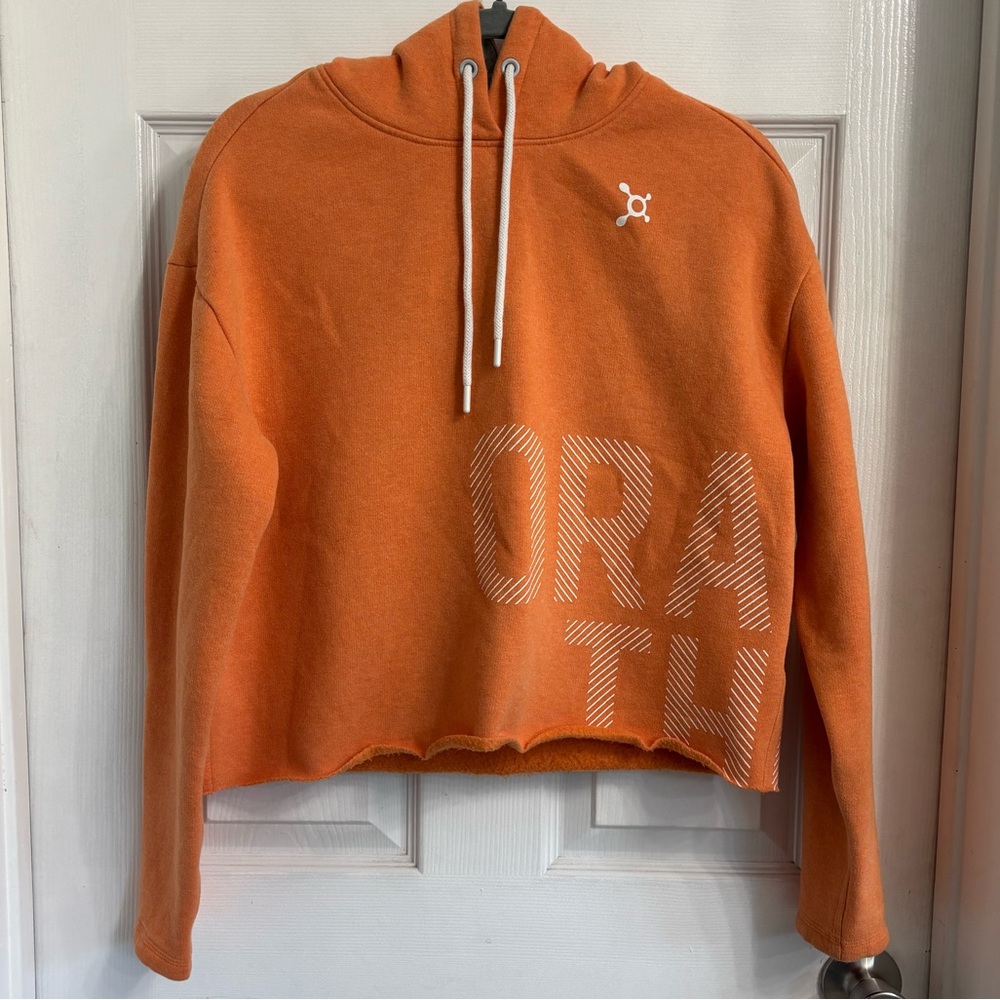 Orangetheory Orange Cropped Hoodie with White Accents